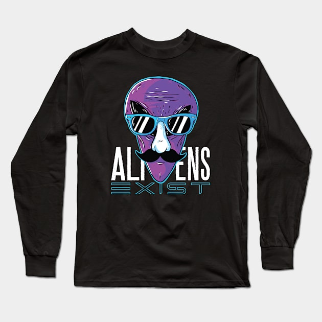 Aliens Exist Long Sleeve T-Shirt by madeinchorley